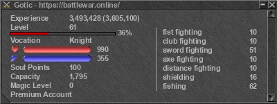 Signature for player Gotic