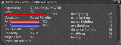 Signature for player Mefhisto