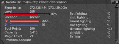 Signature for player Naruto Uzumaki