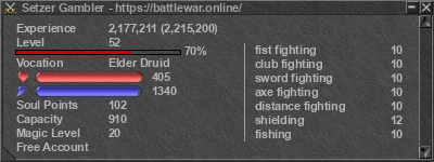 Signature for player Setzer Gambler